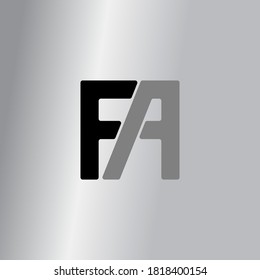 Logo cuadrado de letra FA. Diseño moderno. Ilustración del vector