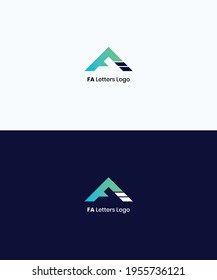 FA Letters Mark Logo Design Template 