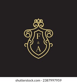 Logo inicial de la línea FA en un diseño profesional de alta calidad que se imprimirá en cualquier medio de impresión