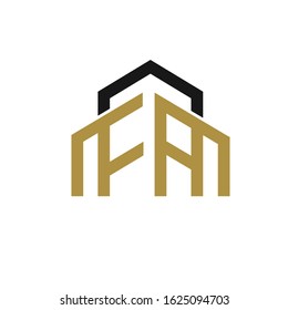 FA logo concept with building template vector
