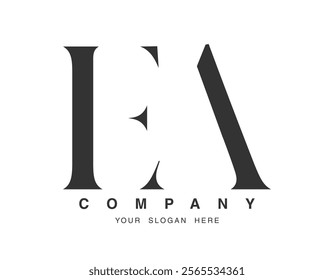 FA logo design. Initial letter f and a serif font style. Creative classic company name typography. Trendy logotype or identity. Vector illustration.