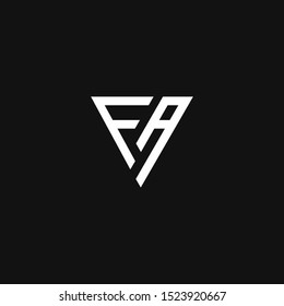 FA Logo Letter Initial Logo Designs Template with white and Black Background