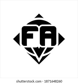 FA Logo monogram with circle shape and square rotate rounded design template on white background