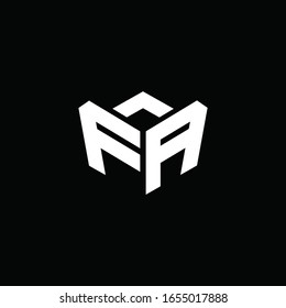 Monograma del logotipo FA con plantilla de diseño de cinta de estilo emblema