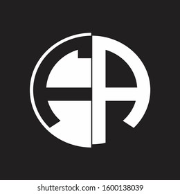 FA Logo monogram with Negative space style design tempate