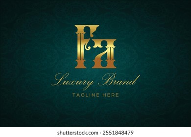 FA LUXURY LETTER LOGO DESIGN. It is a luxury letter monogram logo, this logo is made by combining two letters