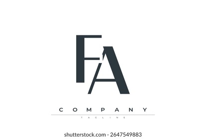 FA Modern Initials Logo Design. Branding logo with stylized initials showcasing bold design and modern aesthetic. Ideal for professional business branding or creative projects focusing on minimalistic