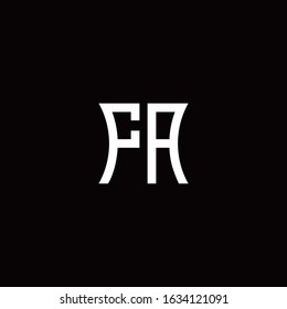 FA monogram logo with curved side style design template