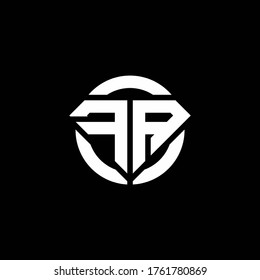 FA monogram logo with diamond shape and ring circle rounded design template