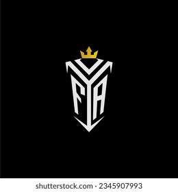 FA monogram logo initial for shield  crown style design