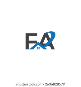 FA real estate logo, FA logo, FA letter logo, monogram, house , alphabet, property ,interior, minimalist Symbol, real estate, alphabet, construction, residential, symbol, sign, letter, architecture.
