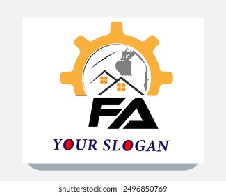 FA REALESTATE logo.FA Home logo.FA billding logo.FA constraction logo.