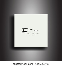 Estilo de firma FA monograma.Icono de letras caligráficas y arte vectorial de escritura a mano.