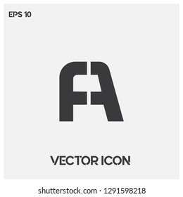 "FA" typographic logo vector.Modern "FA" or "AF" letter vector icon.Premium quality.