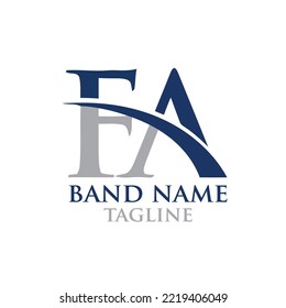alfabeto de diseño del logotipo de la tipografía fa