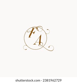 FA uniquely wedding logo symbol of your marriage and you can use it on your wedding stationary