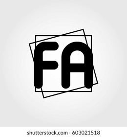 fa uppercase initials square frame business logo