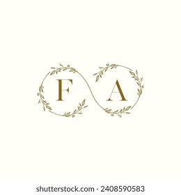 FA wedding infinity in elegant monogram with high quality professional design that will print well