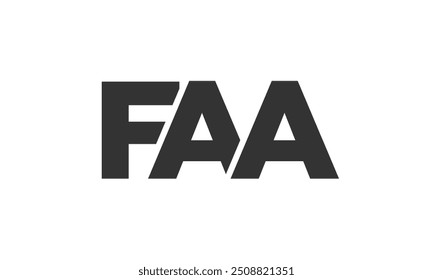 Modelo de design de logotipo da FAA com texto em negrito forte e moderno. Logotipo vetorial inicial com tipografia simples e mínima. Identidade de empresa moderna ideal para a presença de marca de empresas.