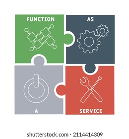 FAAS - Function As A Service acronym. business concept background. vector illustration concept with keywords and icons. lettering illustration with icons for web banner, flyer, landing pag