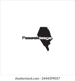 Faasaleleaga Samoa map and black lettering design on white background