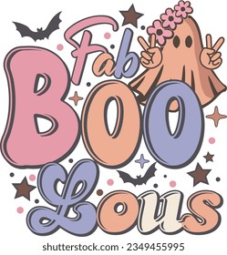 Fab Boo Lous Retro Cute Halloween T shirt Design