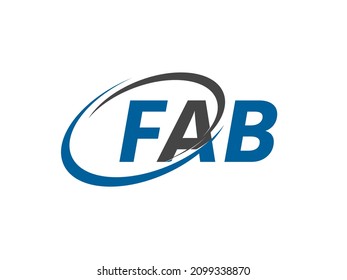 Letra de FAB creativo diseño elegante del logo de swoosh