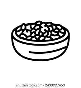 fabada asturiana spanish cuisine line icon vector. fabada asturiana spanish cuisine sign. isolated contour symbol black illustration