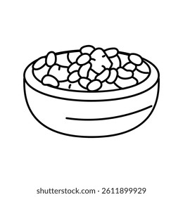 fabada asturiana spanish cuisine line icon vector. fabada asturiana spanish cuisine sign. isolated contour symbol black illustration