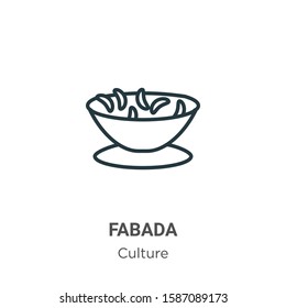 Fabada outline vector icon. Thin line black fabada icon, flat vector simple element illustration from editable culture concept isolated on white background