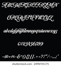 Fabiola Script Fuente, Luxury Font, Alfabeto, Letras, 123, signos y símbolo