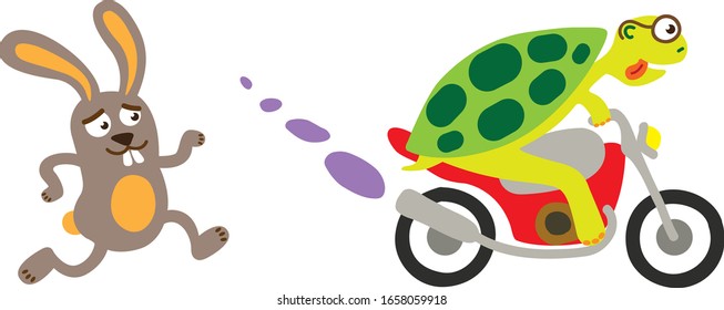 A Fable About A Hare And A Turtle. The Turtle Is Ultimately Faster Than A Hare.