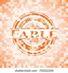 Fable abstract orange mosaic emblem