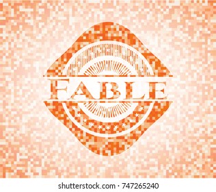 Fable abstract orange mosaic emblem