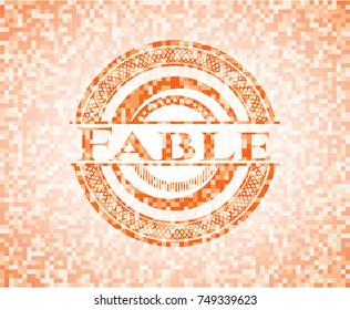 Fable abstract orange mosaic emblem
