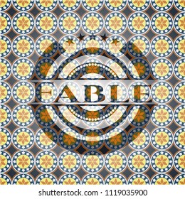 Fable arabesque emblem. arabic decoration.