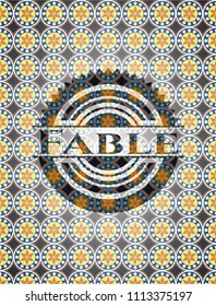  Fable arabesque style badge. arabic decoration.