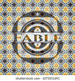  Fable arabic badge. Arabesque decoration.