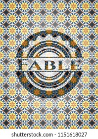 Fable arabic emblem background. Arabesque decoration.