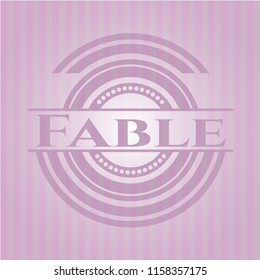 Fable badge with pink background