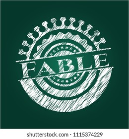 Fable chalk emblem written on a blackboard