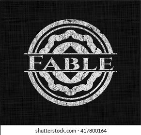 Fable chalk emblem written on a blackboard