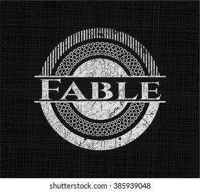 Fable chalkboard emblem written on a blackboard