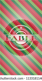 Fable christmas emblem background.