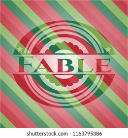 Fable christmas emblem background.