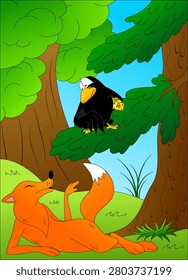 The fable of the fox and the crow. Characters.
