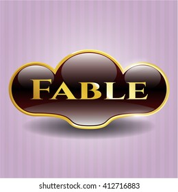 Emblema o placa de oro de fábula