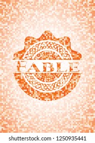 Fable orange mosaic emblem