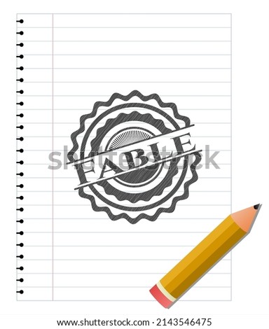 Fable pencil strokes emblem. Vector Illustration. Detailed. 