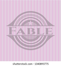 Fable pink emblem. Retro